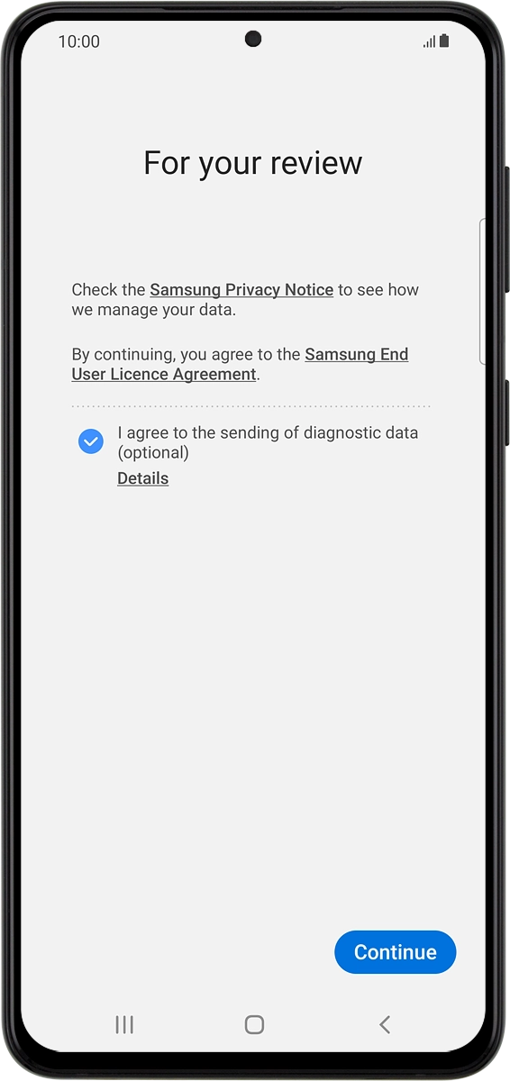 On your phone: Press Continue.