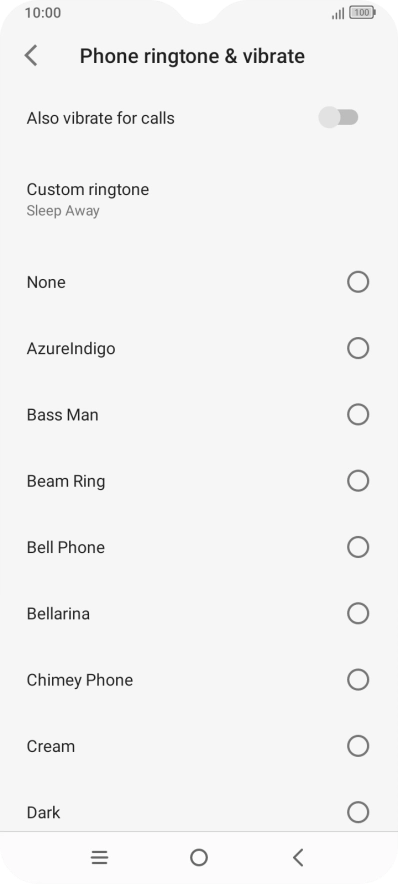 Once you've found a ring tone you like, press the Return key.