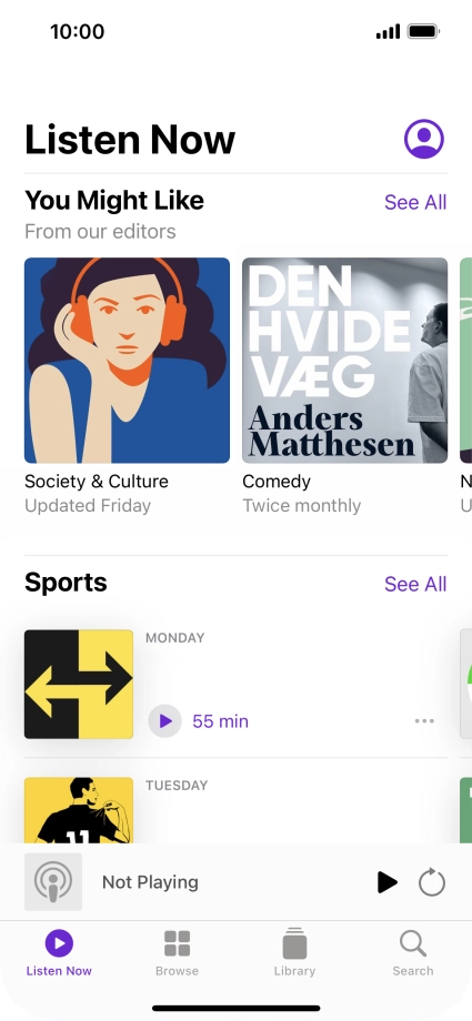Slide your finger upwards starting from the bottom of the screen to return to the home screen.