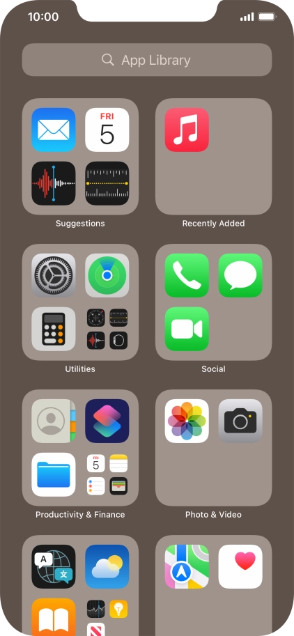 Press the required app.