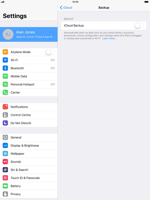 Press the indicator next to 