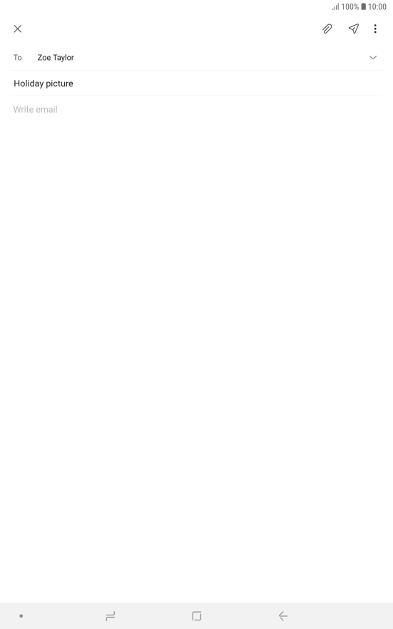 Press the text input field and write the text for your email message.