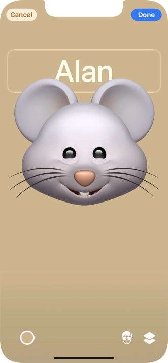 Press the name field and follow the instructions on the screen to select the required font and colour for your name on the Contact Poster.