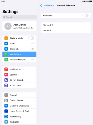 If you turn off the function, press the required network.
