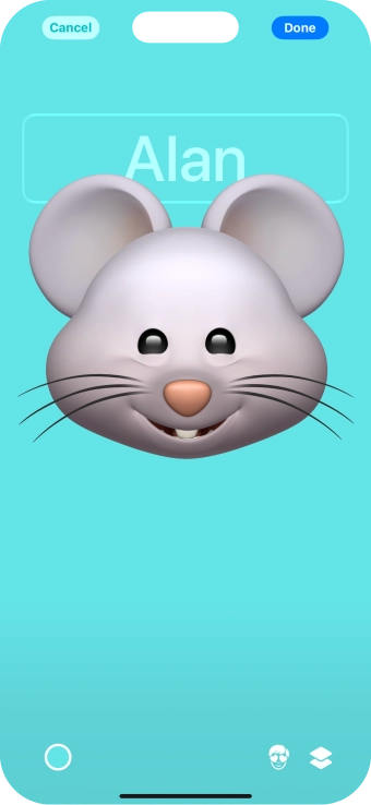 Press the name field and follow the instructions on the screen to select the required font and colour for your name on the Contact Poster.