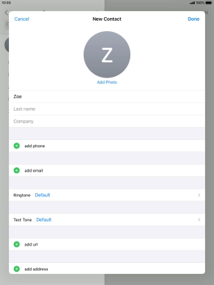 Press Last name and key in the last name.