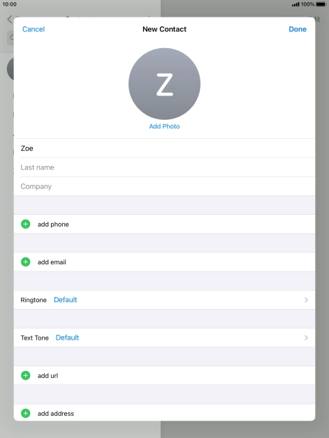 Press Last name and key in the last name.