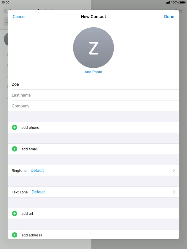 Press Last name and key in the last name.