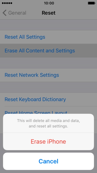 Press Erase iPhone.