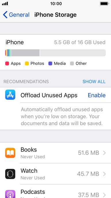 Press the required app.