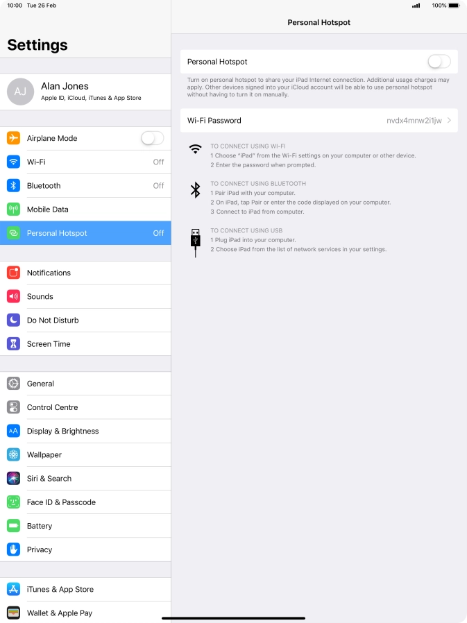 Press the indicator next to 