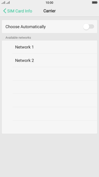 If you want to select a network automatically, press the indicator next to 