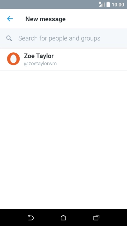 Press the search field and key in the first letters of the recipient's name.