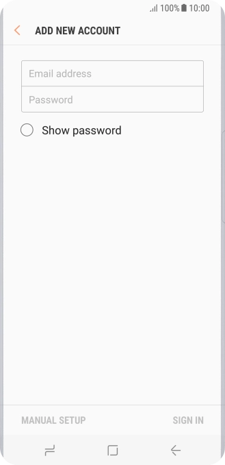 Press Email address and key in your email address.