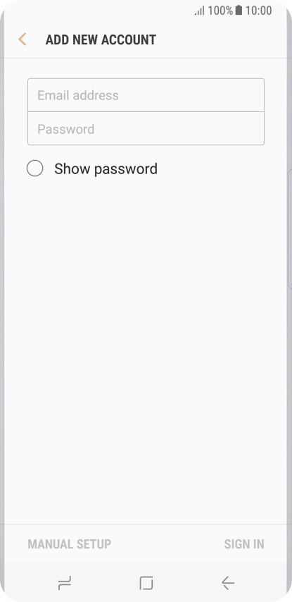 Press Email address and key in your email address.