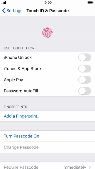 Press Turn Passcode On and key in a phone lock code of your own choice twice.