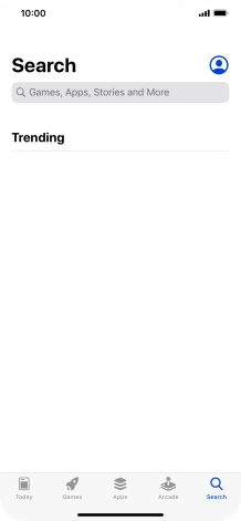 Press the search field and key in the name or subject of the required app.