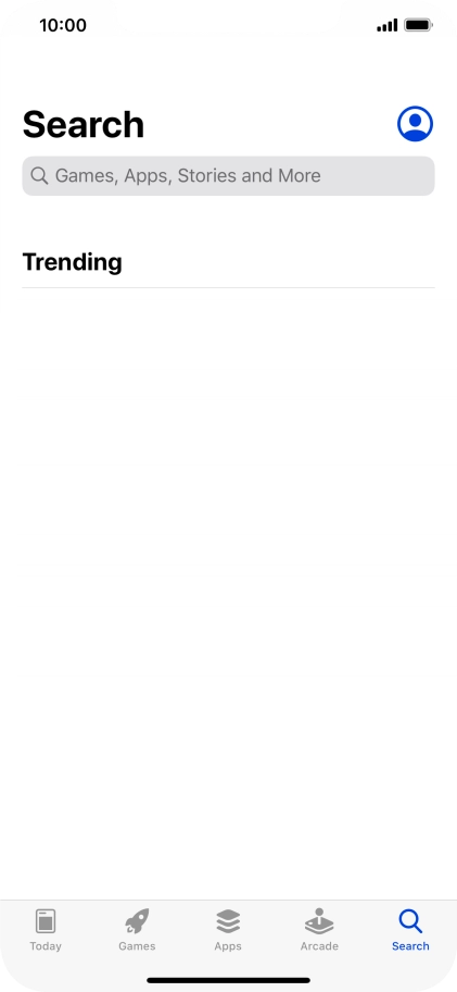 Press the search field and key in the name or subject of the required app.