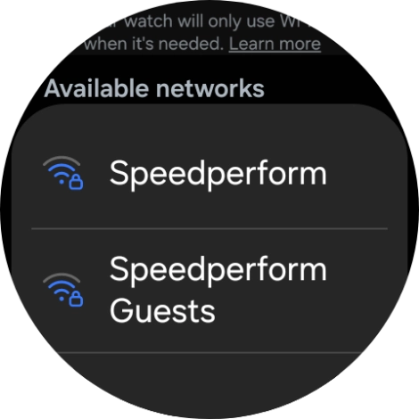 Press the required Wi-Fi network.