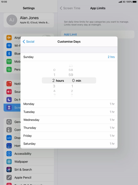 Select the required period.