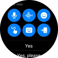 Press the microphone icon and follow the instructions on the screen to record and send the required reply.