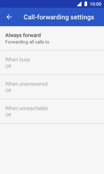 Press the required divert type.