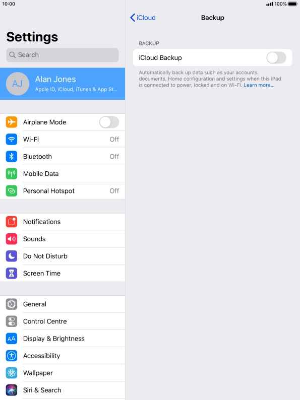 Press the indicator next to 