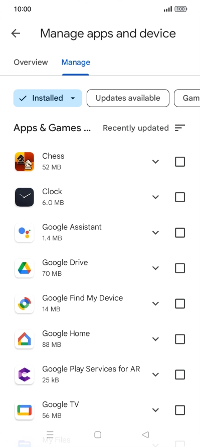 Press the required app.