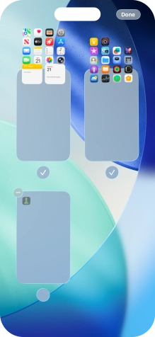 Press the delete icon next to the required home screen page.
