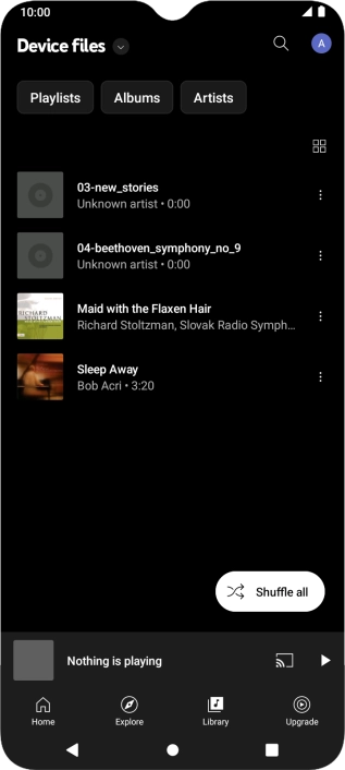 Press the required audio file.