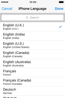 Press Done and follow the instructions on the screen to change to the selected language.