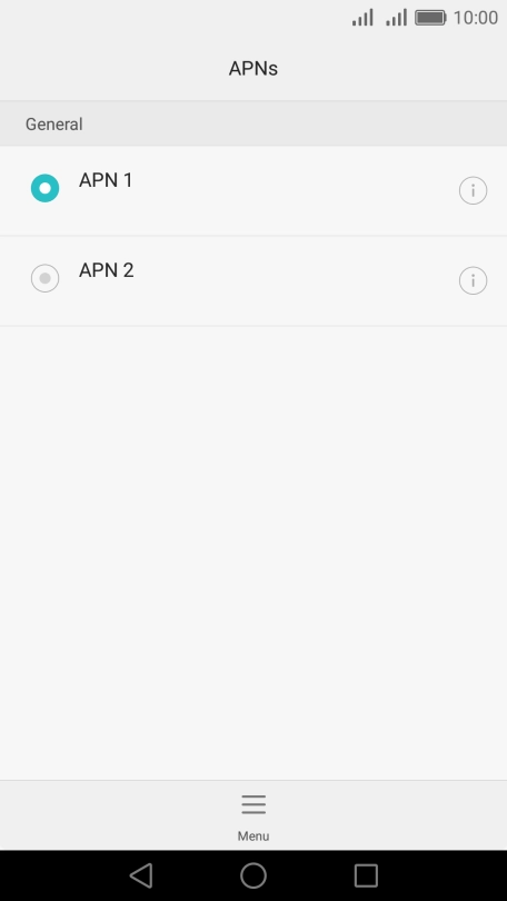 Press the field next to the data connection to activate it.