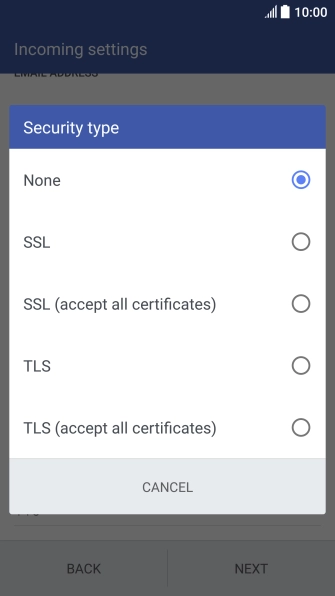 Press None to turn off the function.