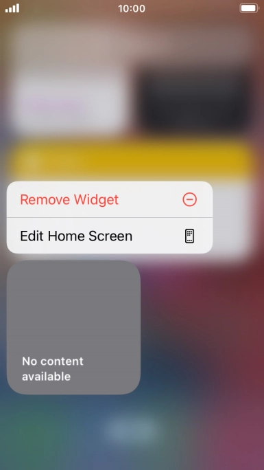 Press Remove Widget.