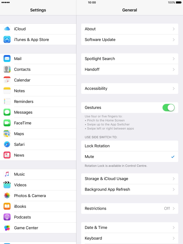 Press iTunes & App Store.