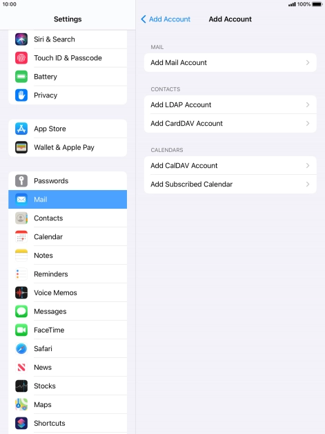 Press Add Mail Account.