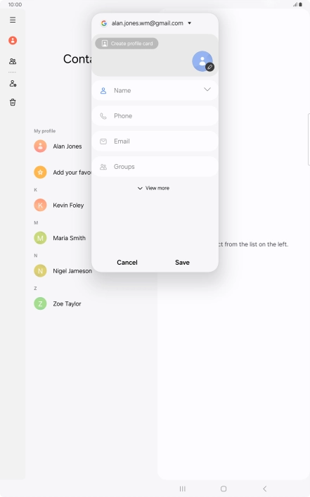 Press Name and key in the required name.