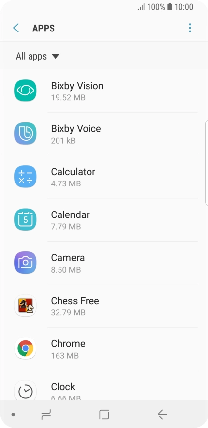 Press the required app.