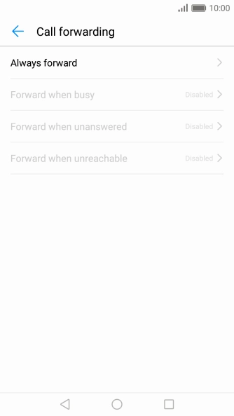Press the required divert type.