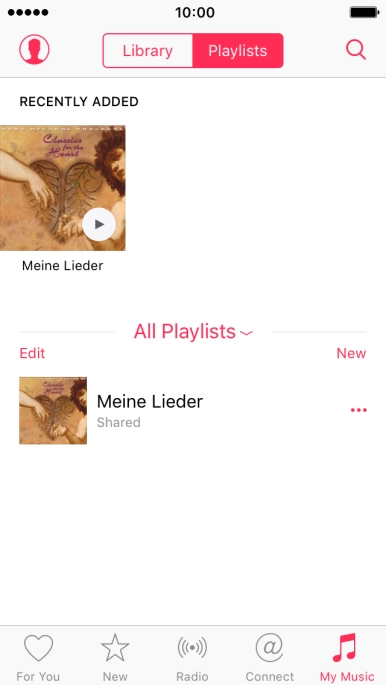 Press New and key in the name of the playlist.