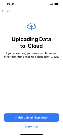 Press the required setting.