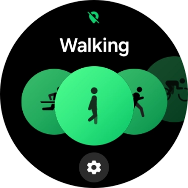 Drag your finger right or left to select the required activity.