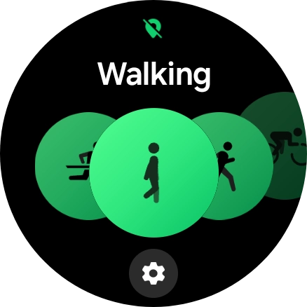 Drag your finger right or left to select the required activity.