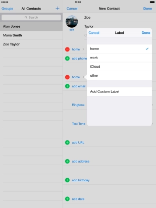 Press the required email type.