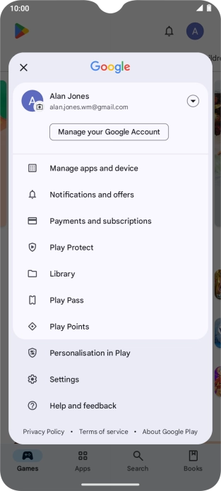 Press Manage apps and device.