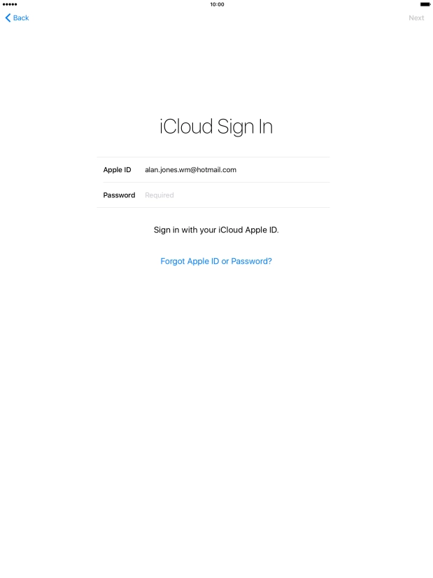 Press Required and key in the password for your Apple ID.