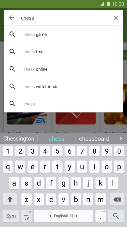 Key in the name or subject of the required app and press the search icon.