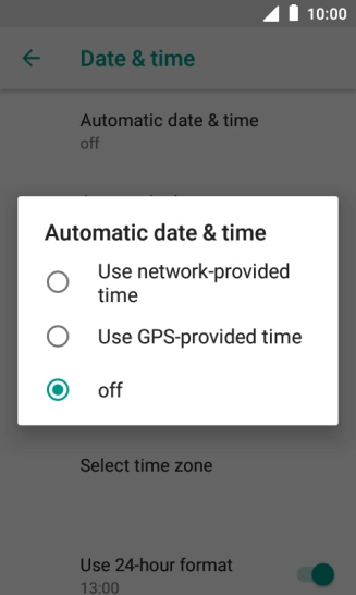 Press Use network-provided time.