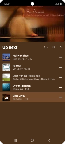 Press the repeat icon to turn the function on or off.