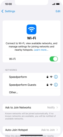 Press the required Wi-Fi network and key in the password for the Wi-Fi network.